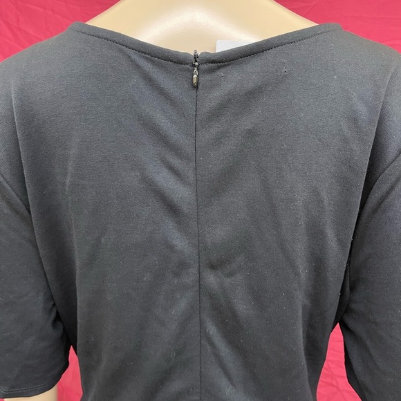 Drop Waist Black Pointe V-Neck Skater Dress with pockets size 1 16/18 - Picture 7 of 8